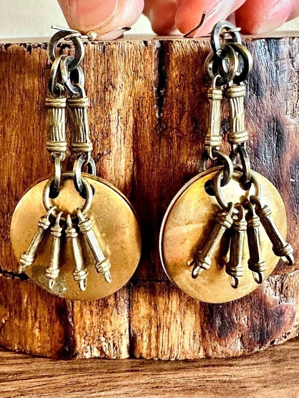 Mixed-Metal Dangle Earrings in Gold & Silver